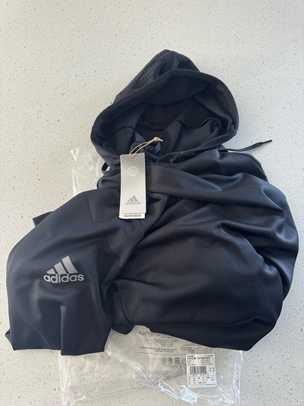adidas Black Hooded Lightweight Jacket with Logo